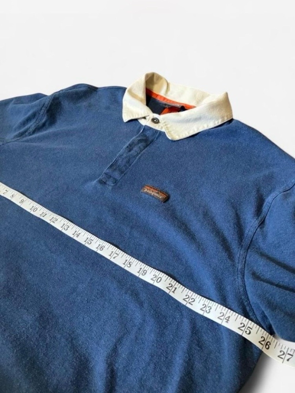Patagonia Classic Long-Sleeve Rugby Shirt Navy with Cream Collar Men’s Size XL - Picture 3 of 5
